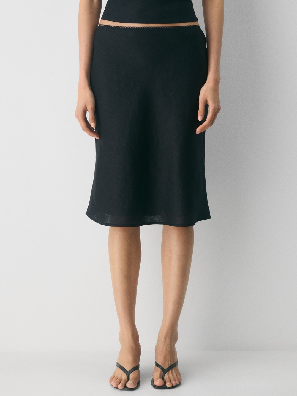 Aritzia fielden linen Classic Black Women's Skirt